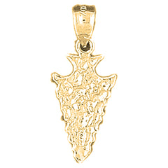 Yellow Gold-plated Silver Arrowhead Pendant