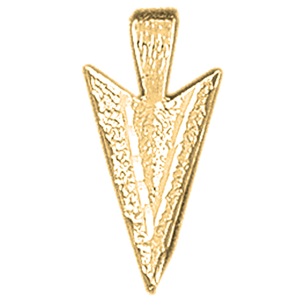 Yellow Gold-plated Silver Arrowhead Pendant