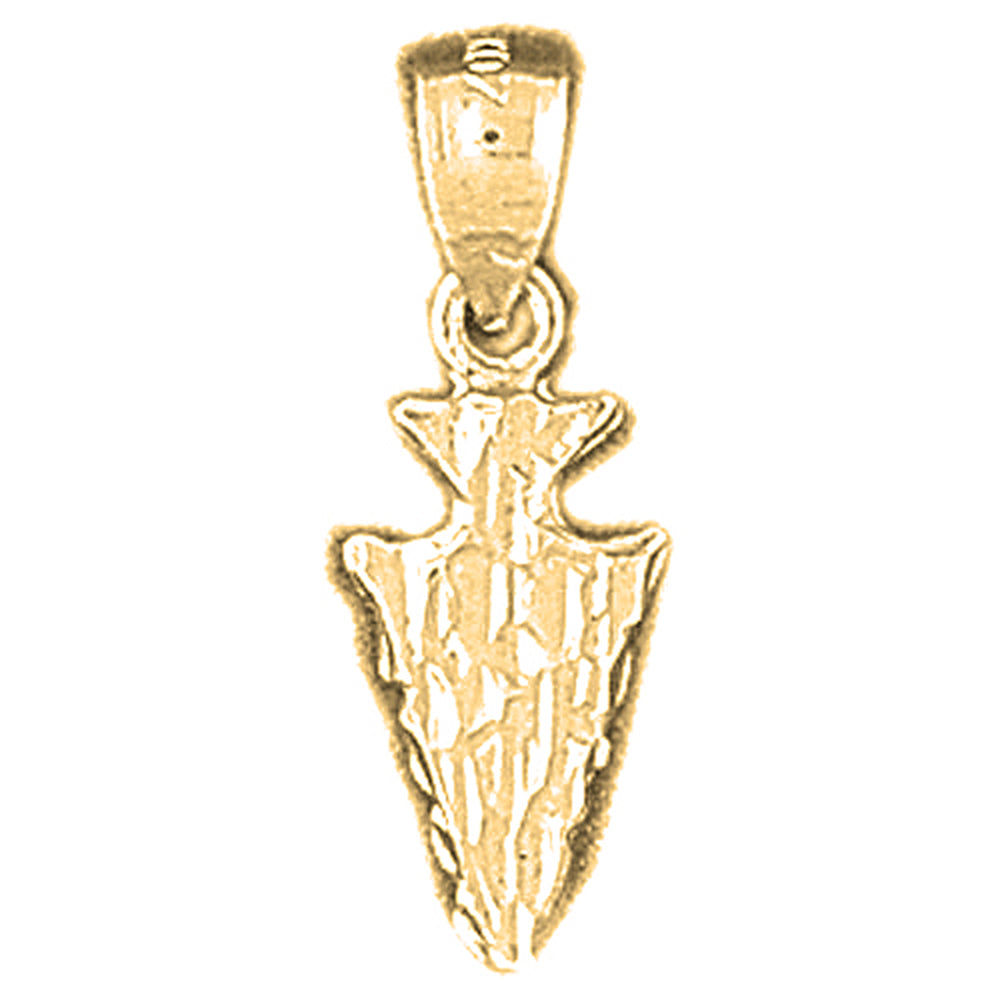 Yellow Gold-plated Silver Arrowhead Pendant