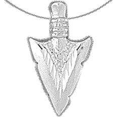 Sterling Silver Arrowhead Pendant (Rhodium or Yellow Gold-plated)