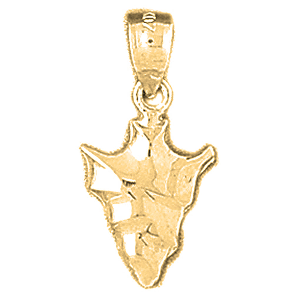 Yellow Gold-plated Silver Arrowhead Pendant