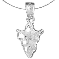 Sterling Silver Arrowhead Pendant (Rhodium or Yellow Gold-plated)