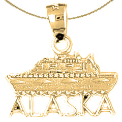 Sterling Silver Alaska Pendants (Rhodium or Yellow Gold-plated)