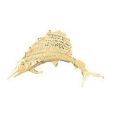 Yellow Gold-plated Silver Sailfish Pendant