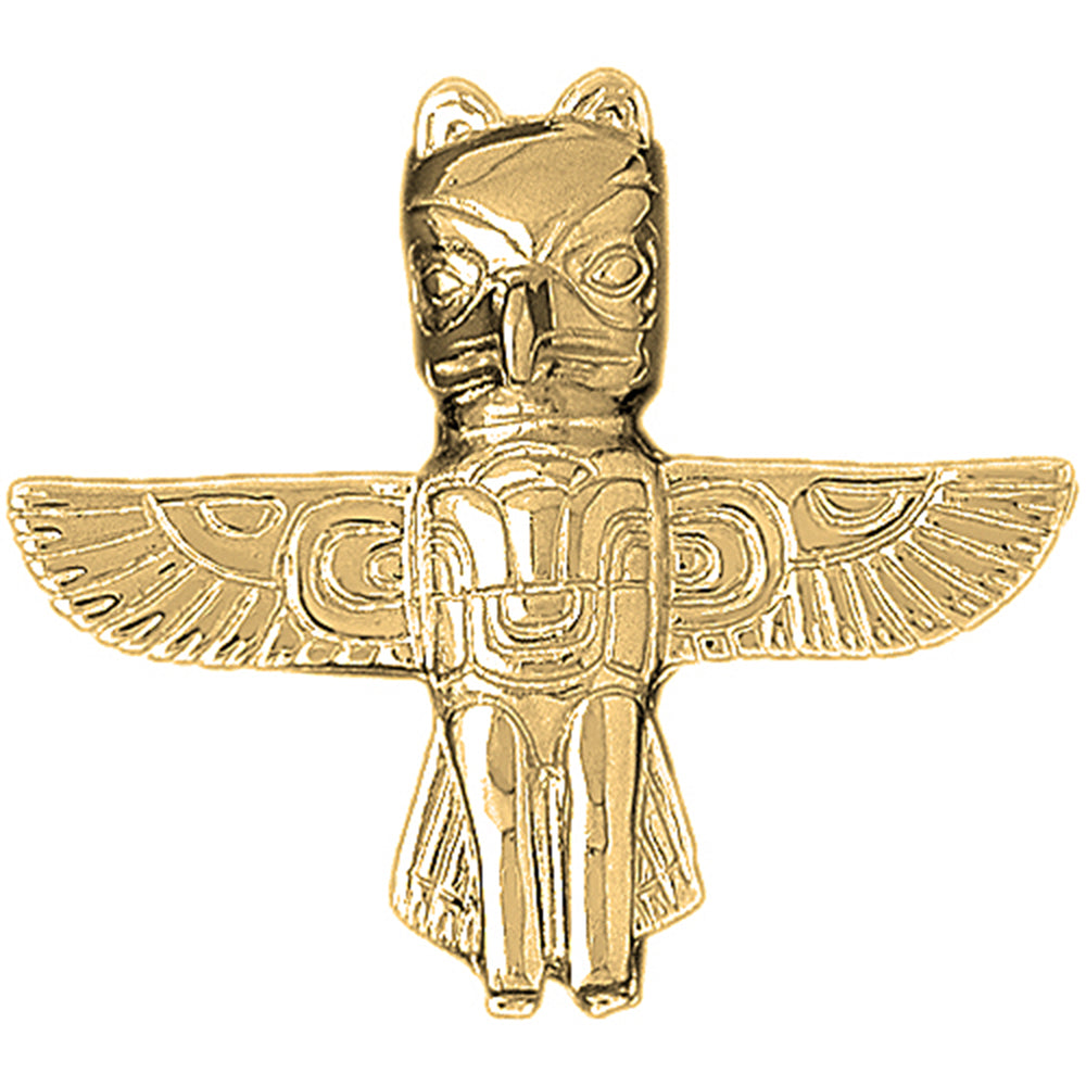 Yellow Gold-plated Silver Totem Pole Pendants