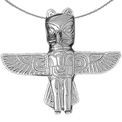 Sterling Silver Totem Pole Pendants (Rhodium or Yellow Gold-plated)