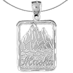 Sterling Silver Alaska Pendants (Rhodium or Yellow Gold-plated)