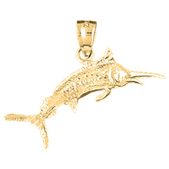 Yellow Gold-plated Silver Marlin Pendant