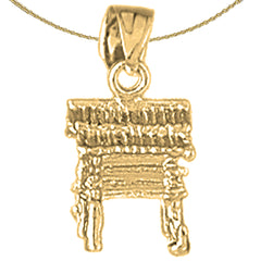 Sterling Silver Sled Pendants (Rhodium or Yellow Gold-plated)