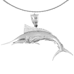 Marlin-Anhänger aus Sterlingsilber (rhodiniert oder gelbvergoldet)