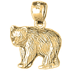 Yellow Gold-plated Silver Bear Pendants
