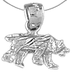 Colgantes de oso de plata de ley (bañados en rodio o oro amarillo)