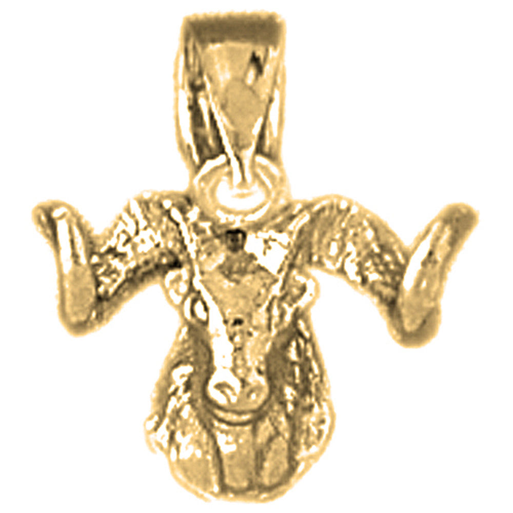 Yellow Gold-plated Silver Ram Pendants