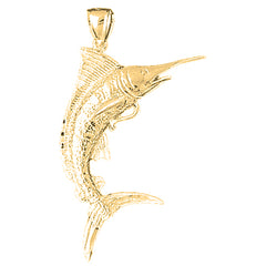 Yellow Gold-plated Silver Marlin Pendant