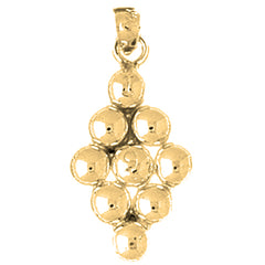 Yellow Gold-plated Silver 9 Ball Pool Pendant