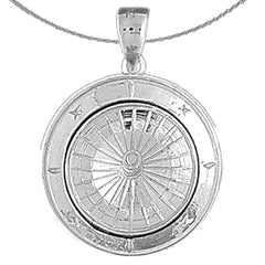 Roulette-Anhänger aus Sterlingsilber (rhodiniert oder gelbgoldbeschichtet)