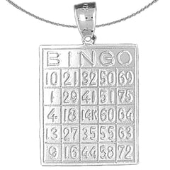 Sterling Silver Bingo Pendant (Rhodium or Yellow Gold-plated)