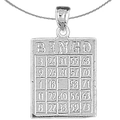 Sterling Silver Bingo Pendant (Rhodium or Yellow Gold-plated)