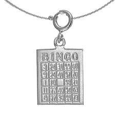 Sterling Silver Bingo Pendant (Rhodium or Yellow Gold-plated)