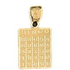 Yellow Gold-plated Silver Bingo Pendant