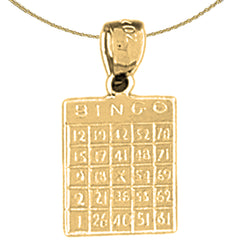 Sterling Silver Bingo Pendant (Rhodium or Yellow Gold-plated)