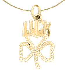 Colgante de trébol y trébol de plata de ley (chapado en rodio o oro amarillo)