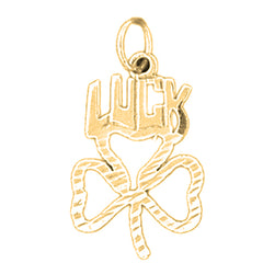 Yellow Gold-plated Silver Shamrock, Clover Pendant