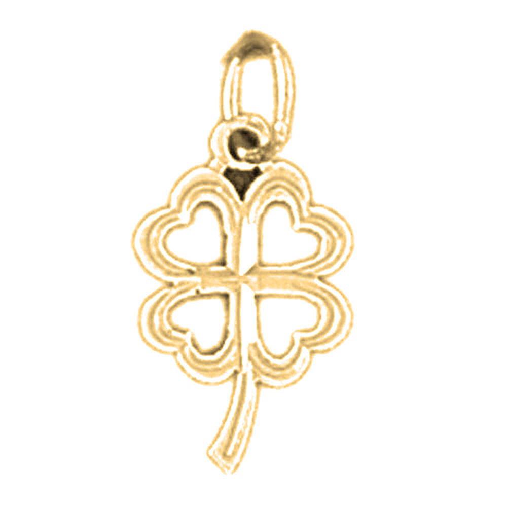 Yellow Gold-plated Silver Shamrock, Clover Pendant