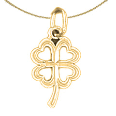 Kleeblatt-Anhänger aus Sterlingsilber (rhodiniert oder gelbvergoldet)