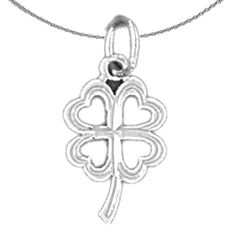 Kleeblatt-Anhänger aus Sterlingsilber (rhodiniert oder gelbvergoldet)