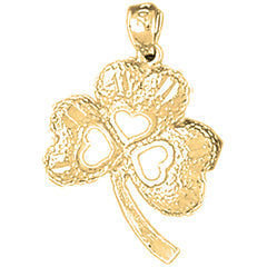 Yellow Gold-plated Silver Shamrock, Clover Pendant