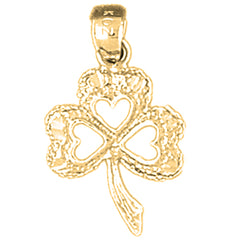 Yellow Gold-plated Silver Shamrock, Clover Pendant