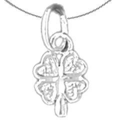 Sterling Silver Shamrock, Clover Pendant (Rhodium or Yellow Gold-plated)