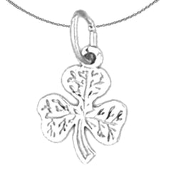 Kleeblatt-Anhänger aus Sterlingsilber (rhodiniert oder gelbvergoldet)