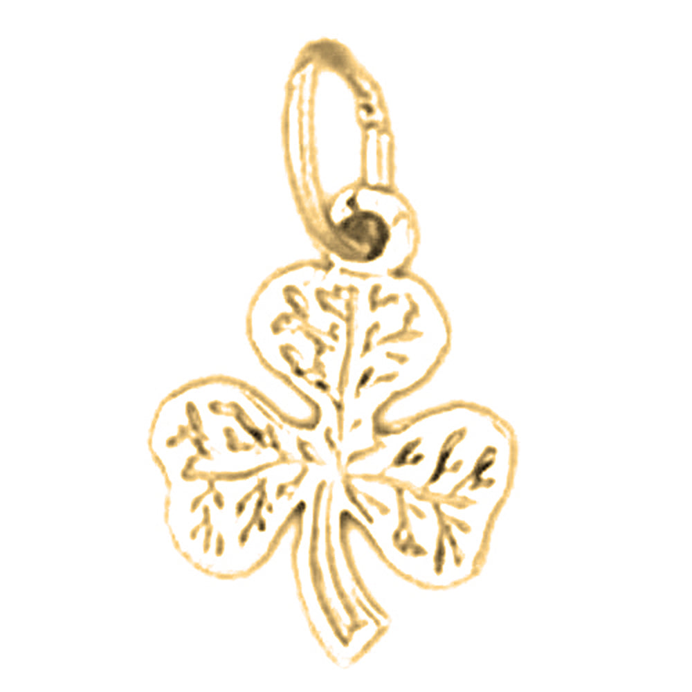 Yellow Gold-plated Silver Shamrock, Clover Pendant
