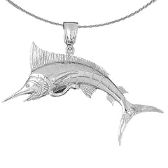 Marlin-Anhänger aus Sterlingsilber (rhodiniert oder gelbvergoldet)