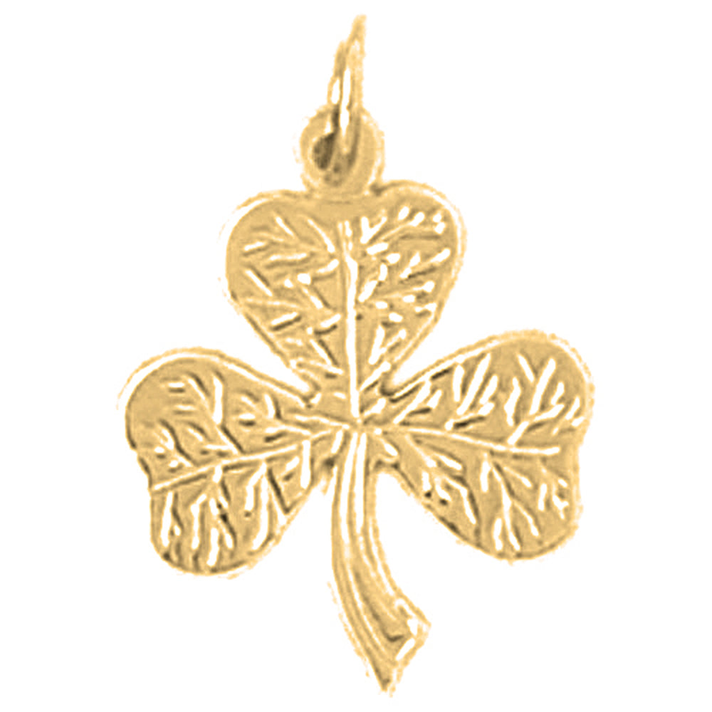 Yellow Gold-plated Silver Shamrock, Clover Pendant