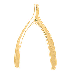 Yellow Gold-plated Silver Wish Bone Pendant