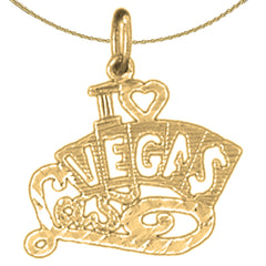 Anhänger „I Love Las Vegas“ aus Sterlingsilber (rhodiniert oder gelbvergoldet)