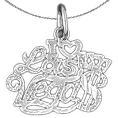 Anhänger „I Love Las Vegas“ aus Sterlingsilber (rhodiniert oder gelbvergoldet)