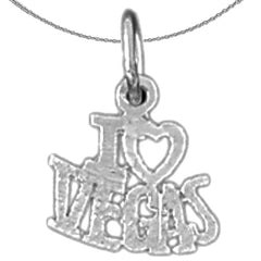 Anhänger „I Love Las Vegas“ aus Sterlingsilber (rhodiniert oder gelbvergoldet)