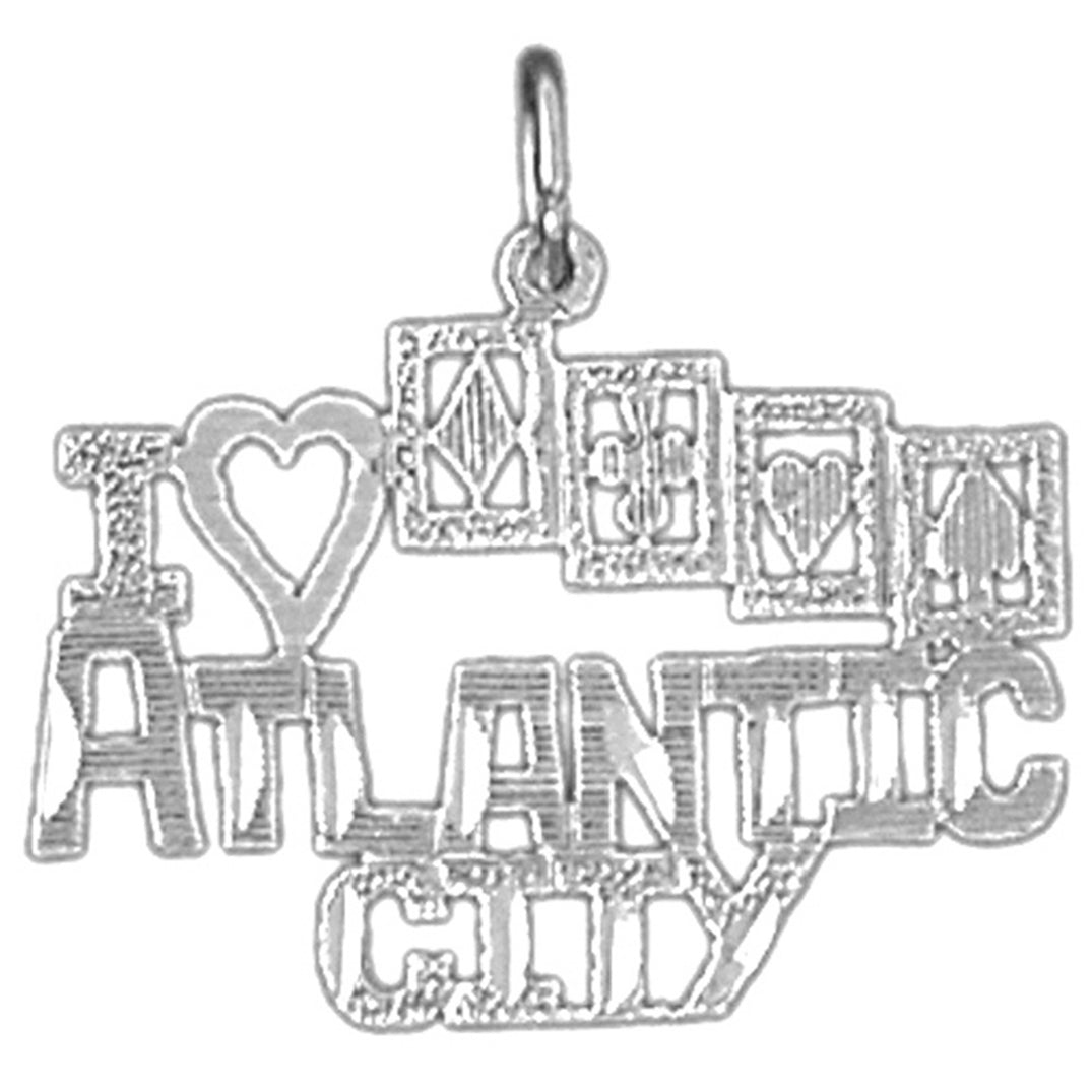Sterling Silver I Love Atlantic City Pendant