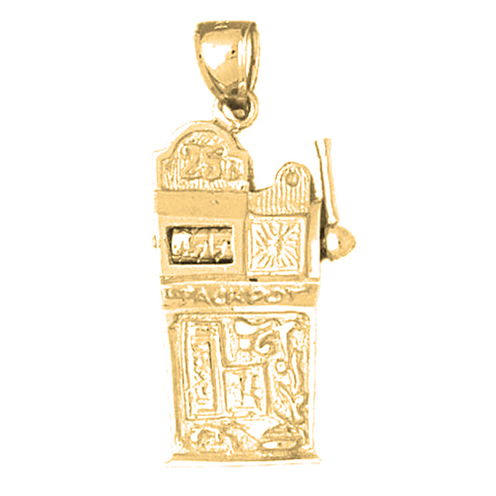 Yellow Gold-plated Silver Slot Machine Pendant