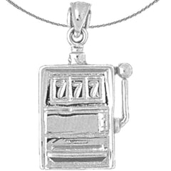 Spielautomaten-Anhänger aus Sterlingsilber (rhodiniert oder gelbvergoldet)