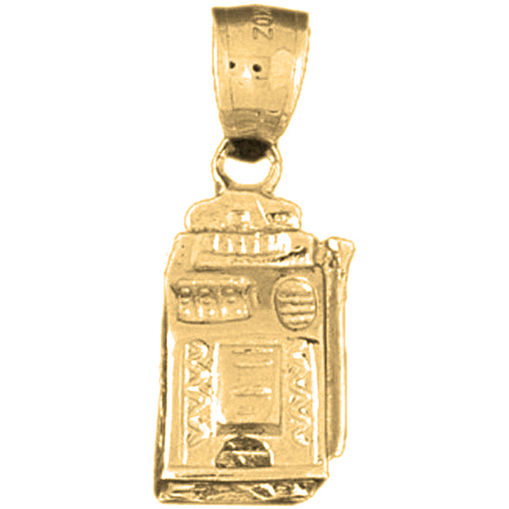 Yellow Gold-plated Silver Slot Machine Pendant