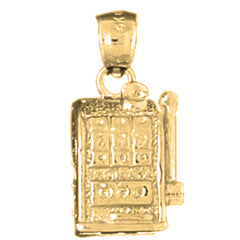 Yellow Gold-plated Silver Slot Machine Pendant