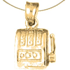 Colgante de máquina tragamonedas de plata de ley (bañado en rodio o oro amarillo)