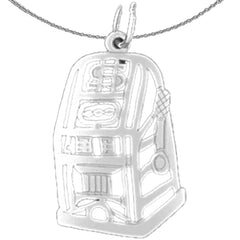 Sterling Silver Slot Machine Pendant (Rhodium or Yellow Gold-plated)