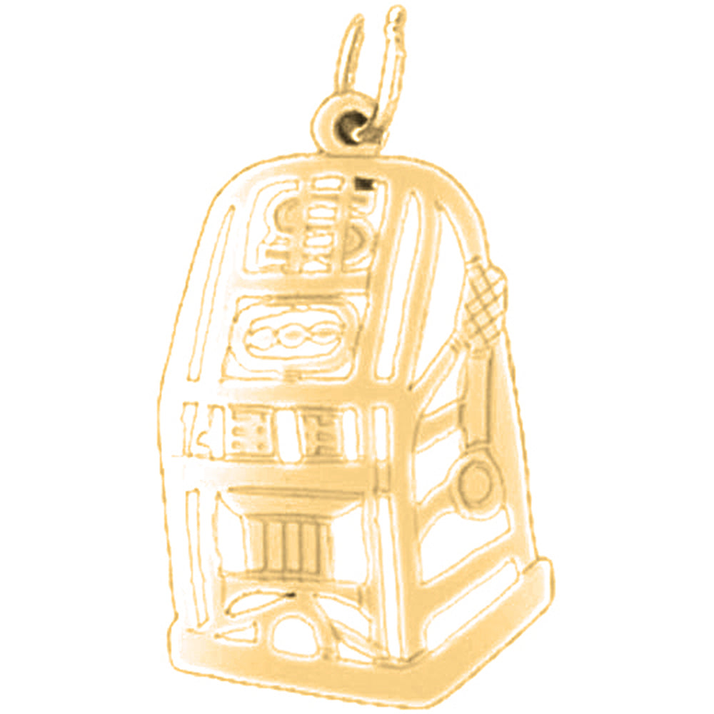 Yellow Gold-plated Silver Slot Machine Pendant