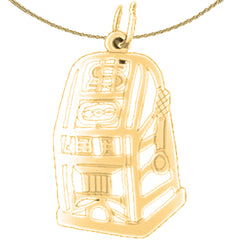 Sterling Silver Slot Machine Pendant (Rhodium or Yellow Gold-plated)